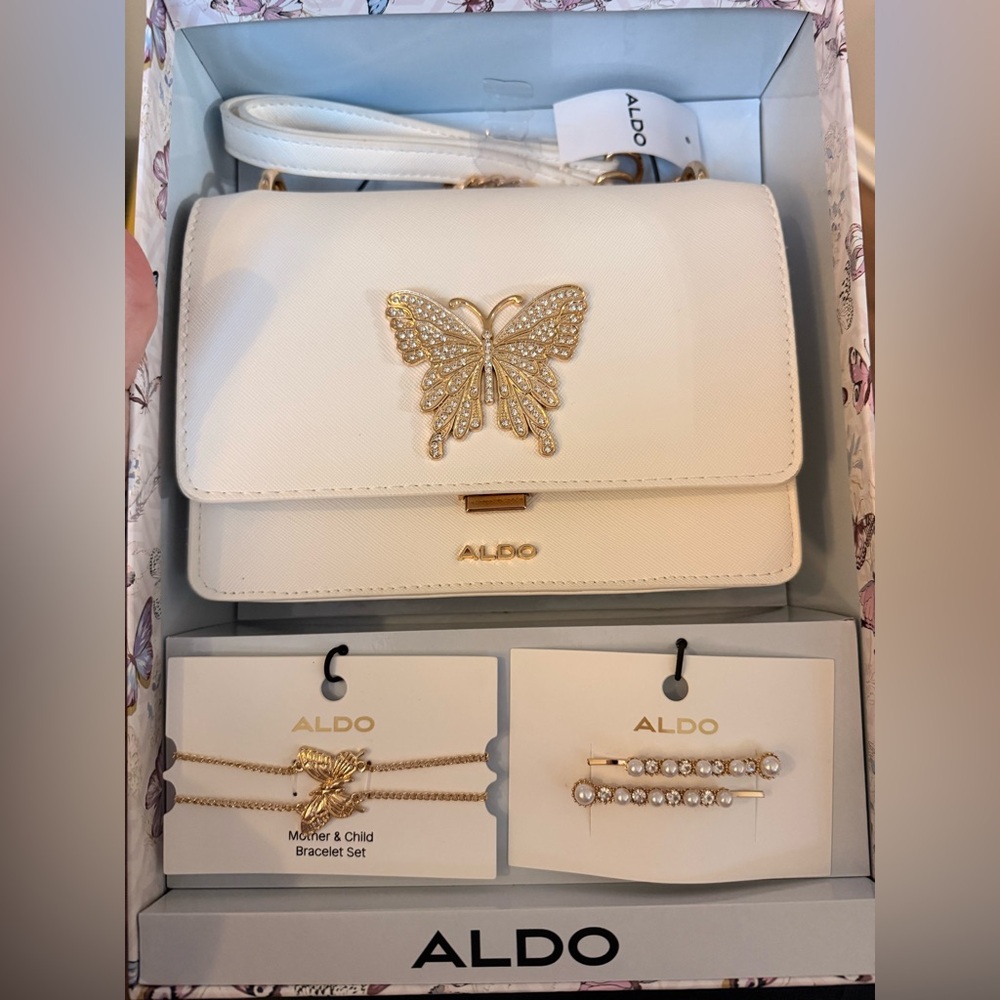 NEW Aldo Butterfly Set-Purse, Bracelet Set, Bling Hairpins GREAT GIFT
